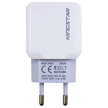 شارژر دیواری کینگ استار مدل KW156 2.4 Dual USB